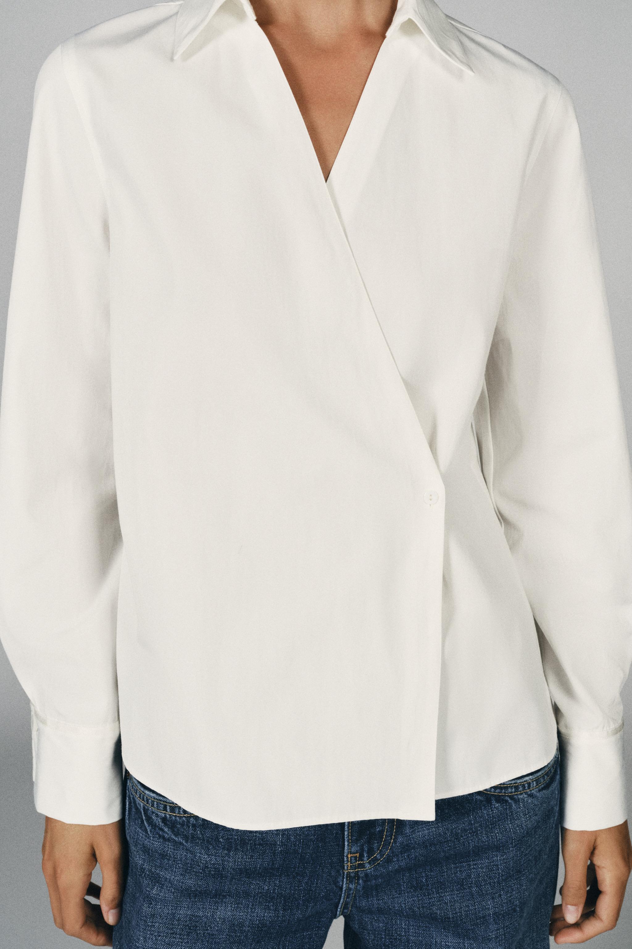 CHEMISE CROISÉE EN POPELINE